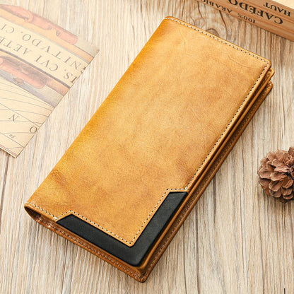 RFID Blocking Genuine Leather Long Wallet with Phone Pocket – Vintage Travel Clutch for Men - The Urbanex
