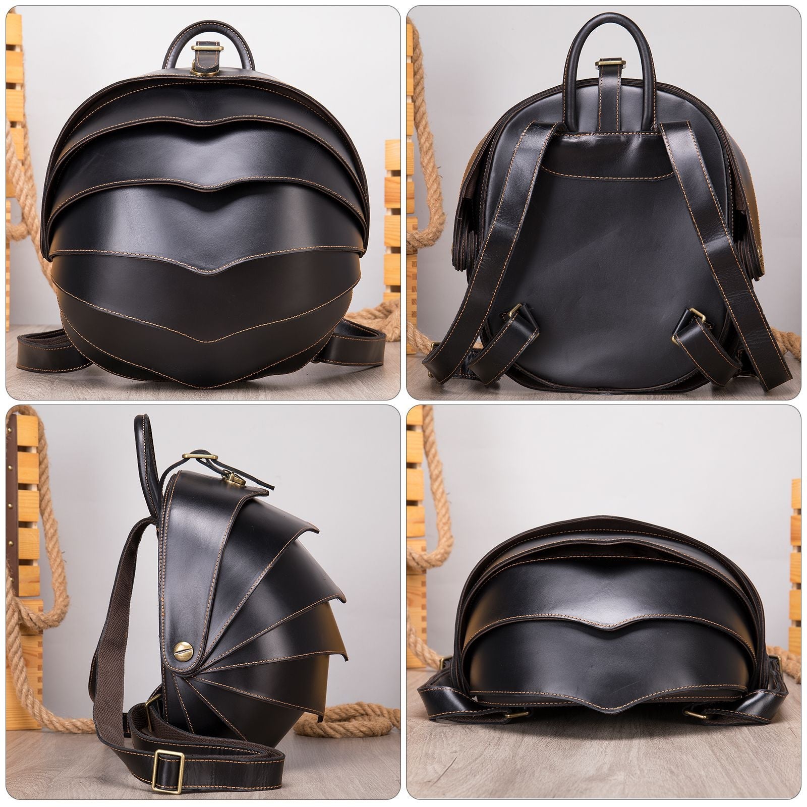 Shell Armor Leather Backpack – Modern Designer Travel & Laptop Bag - The Urbanex