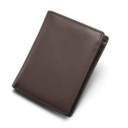 Slim Minimalist Leather Card Holder Wallet – RFID - Blocking with Zipper Coin Pocket - The Urbanex