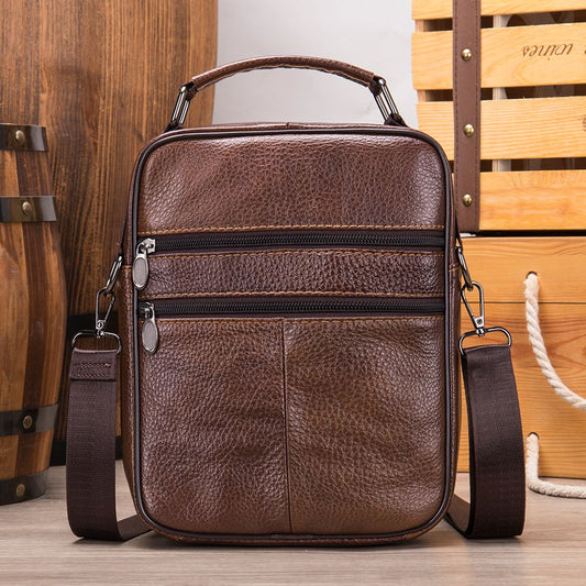 Small Leather Flap Side Bag – Sleek Crossbody Messenger for Everyday Use - The Urbanex