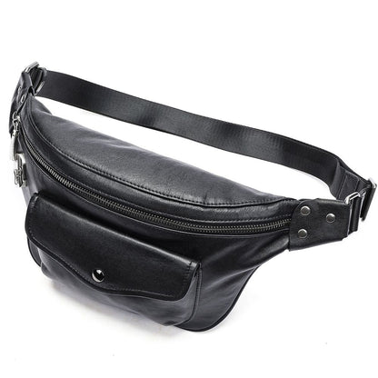 Unisex Genuine Leather Vintage Sports Fanny Pack Chest & Waist Sling Bag - The Urbanex