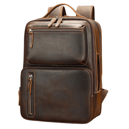 Urbanex Crazy Horse Cow Leather 16 - Inch Laptop Backpack – Men’s Large Capacity Travel Backpack - The Urbanex