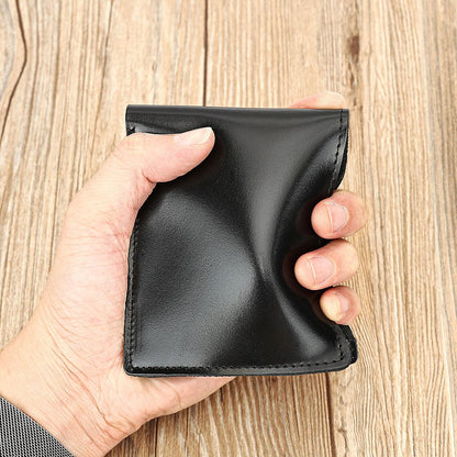 Vintage Genuine Leather Short Bifold Wallet with Coin Pocket – Waterproof Design - The Urbanex