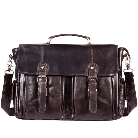 Vintage Leather Briefcase & Messenger Laptop Bag for Men - The Urbanex