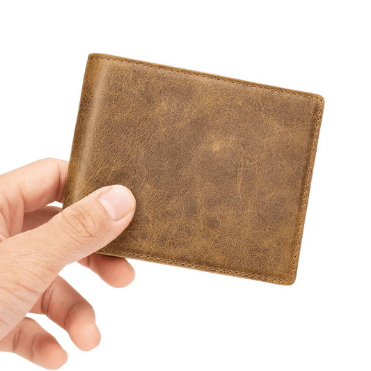 Vintage Men’s Short Bifold Wallet in Cow Leather – Slim Design - The Urbanex
