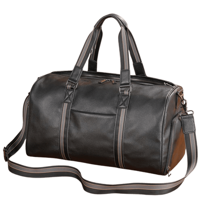 Water - Resistant Crazy Horse Cow Leather Weekend Duffel – Men’s Travel Bag with Shoe Compartment - The Urbanex