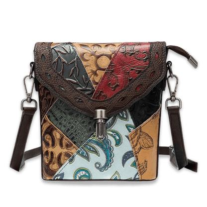 Women’s Genuine Cowhide Leather Vintage Alligator Pattern Crossbody Messenger Bag - The Urbanex