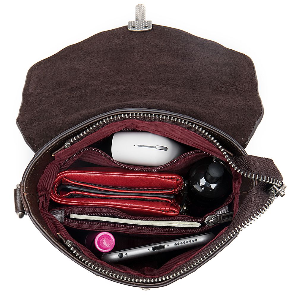 Women’s Genuine Cowhide Leather Vintage Alligator Pattern Crossbody Messenger Bag - The Urbanex