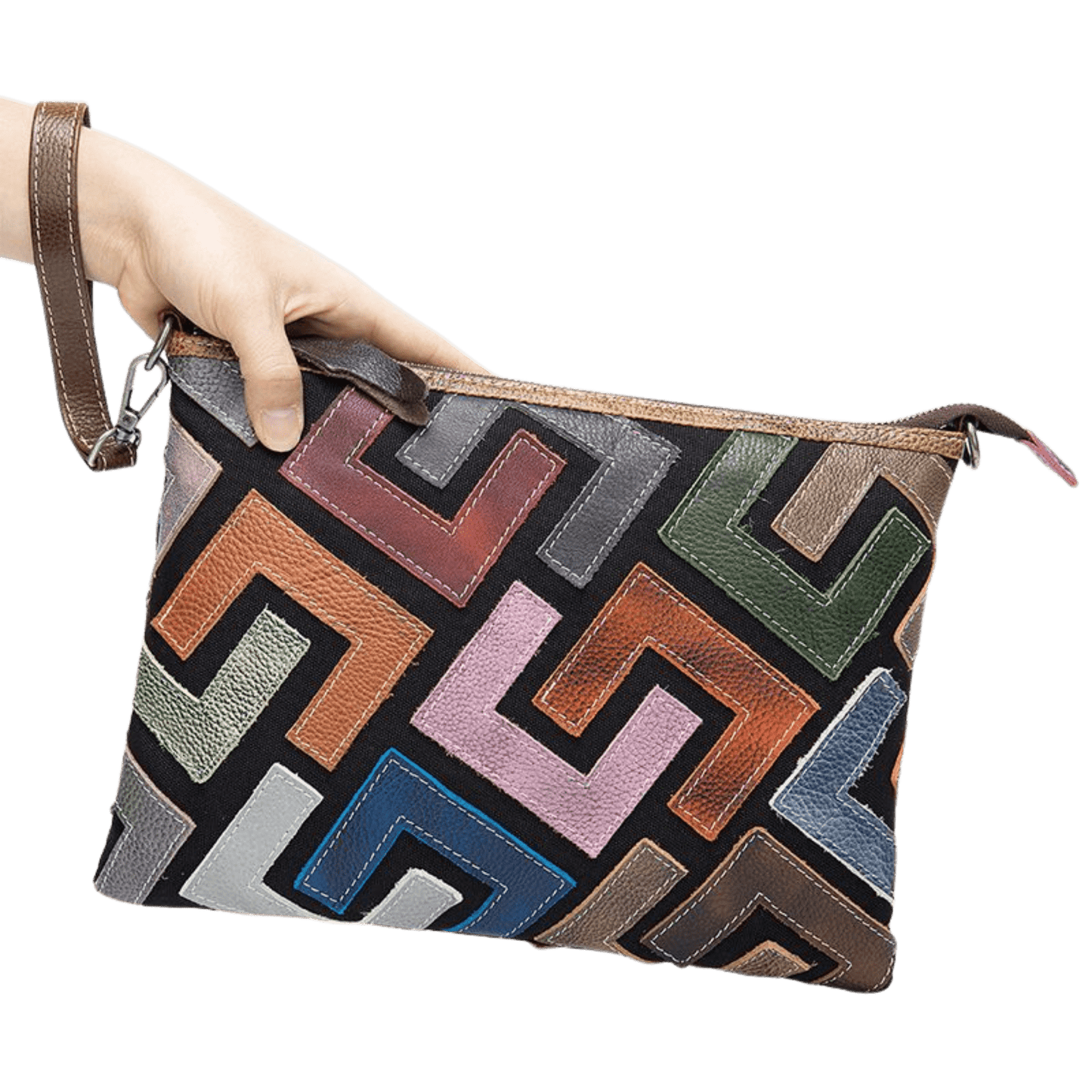 Women’s Genuine Leather Messenger Clutch Bag with Detachable Strap - The Urbanex