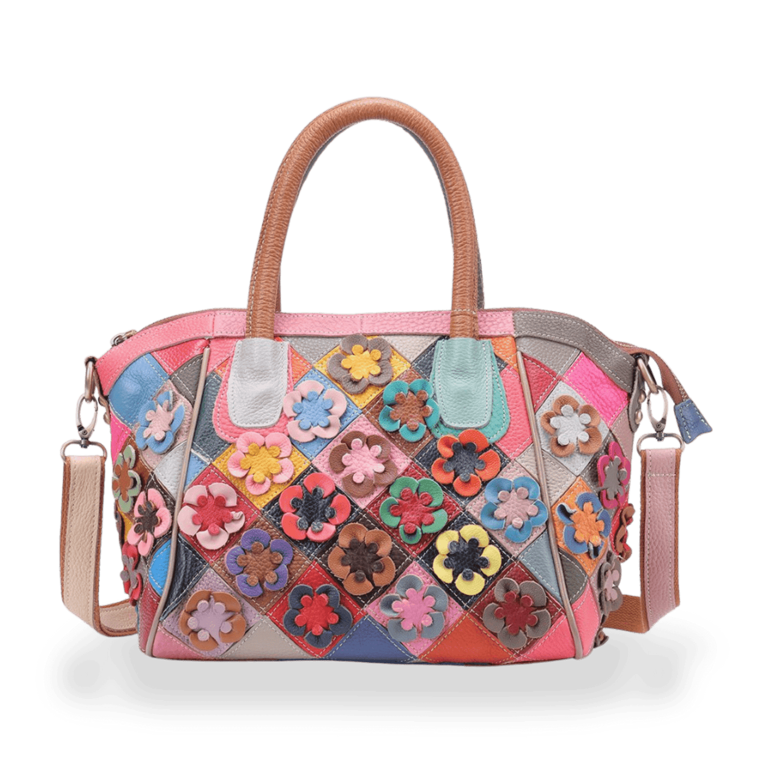 Women’s Genuine Leather Multi - Color Vintage Tote Handbag - The Urbanex