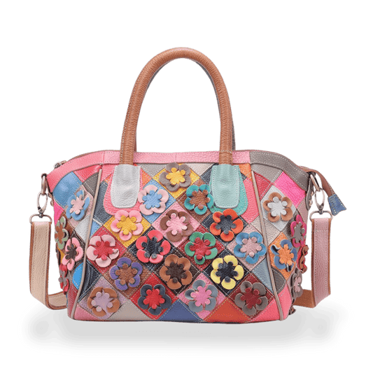 Women’s Genuine Leather Multi - Color Vintage Tote Handbag - The Urbanex