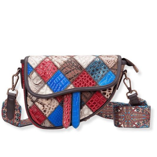Women’s Genuine Leather Retro Patchwork Adjustable Crossbody Bag - The Urbanex