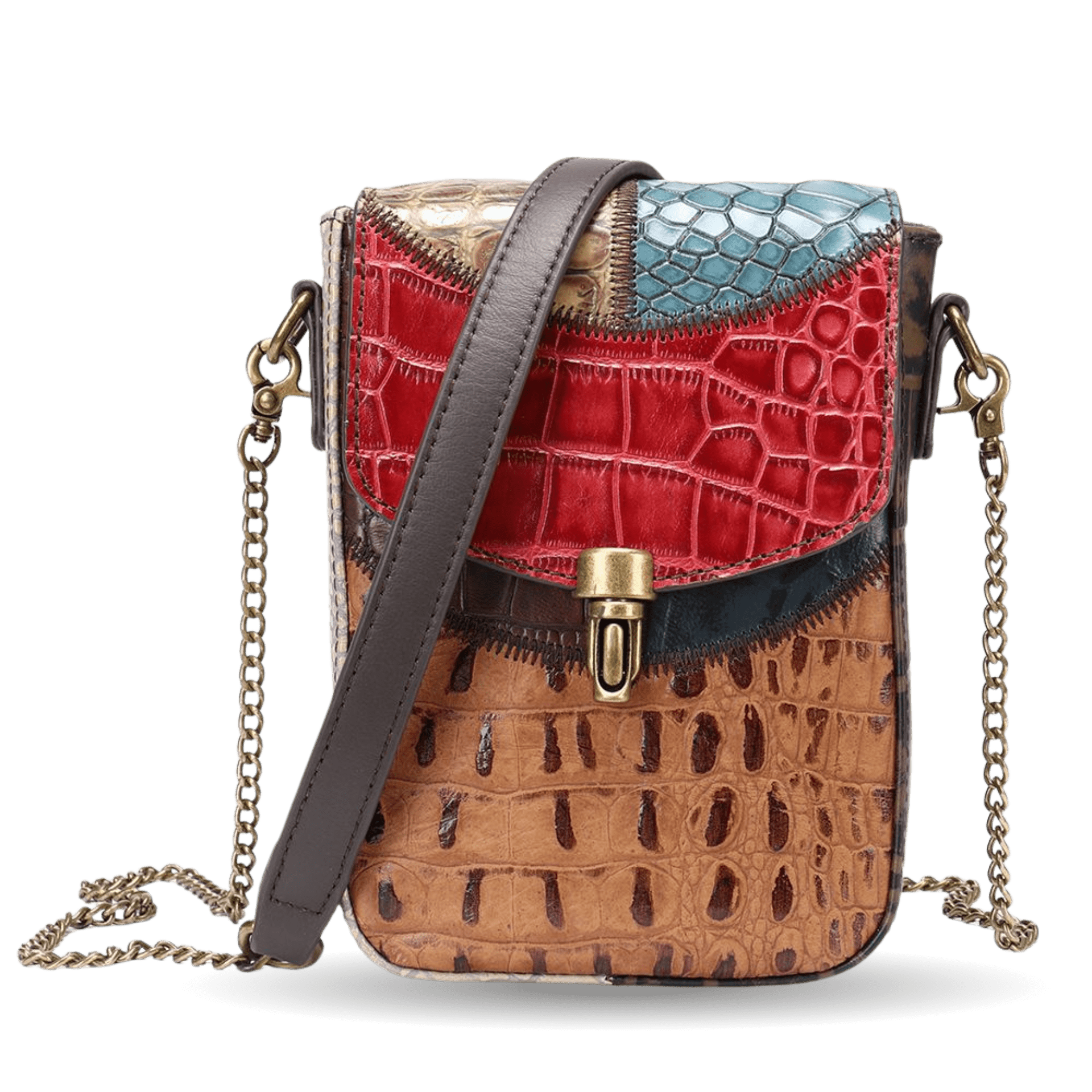 Women’s Genuine Leather Retro Stitching Crossbody Messenger Bag - The Urbanex