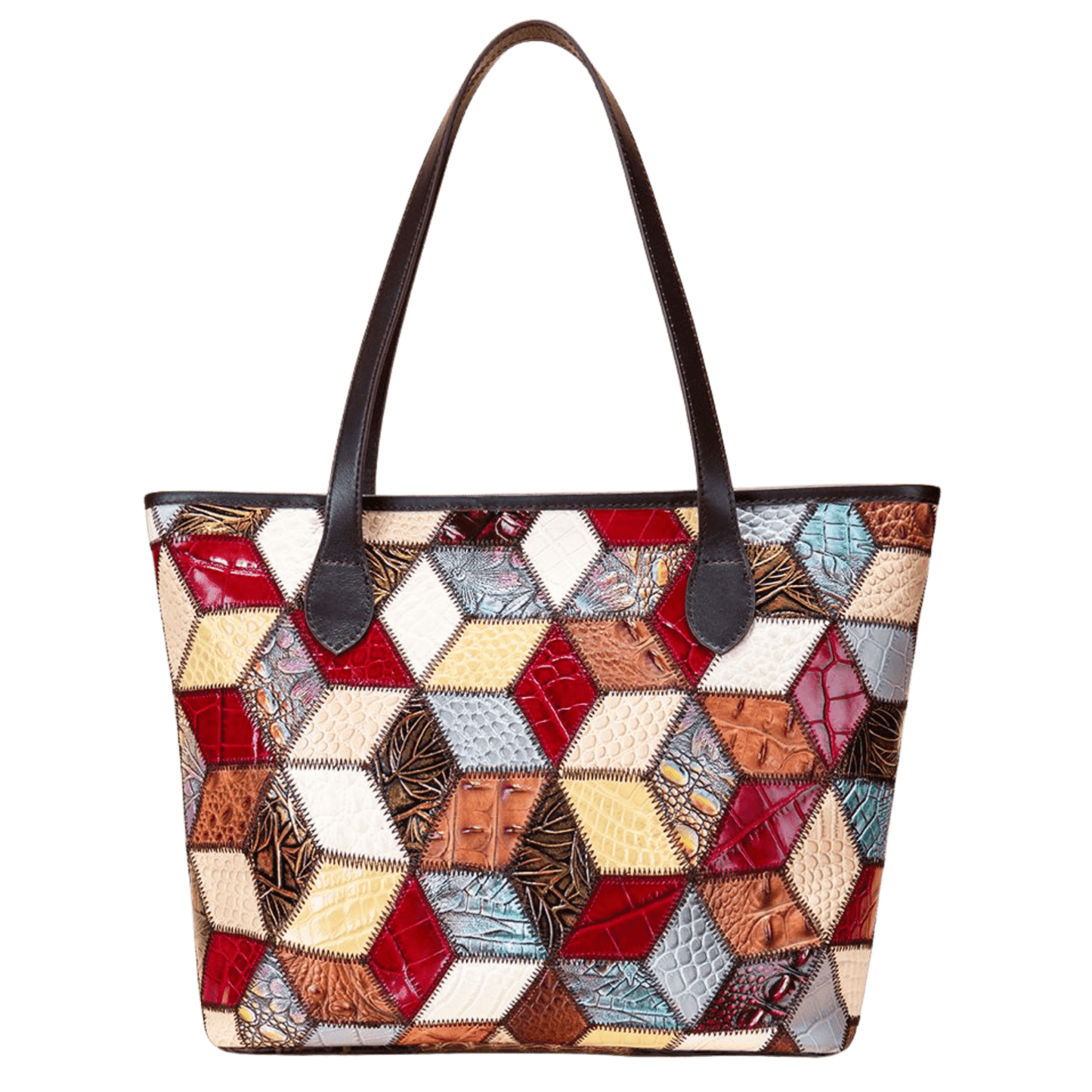 Women’s Genuine Leather Vintage Patchwork Tote Handbag - The Urbanex