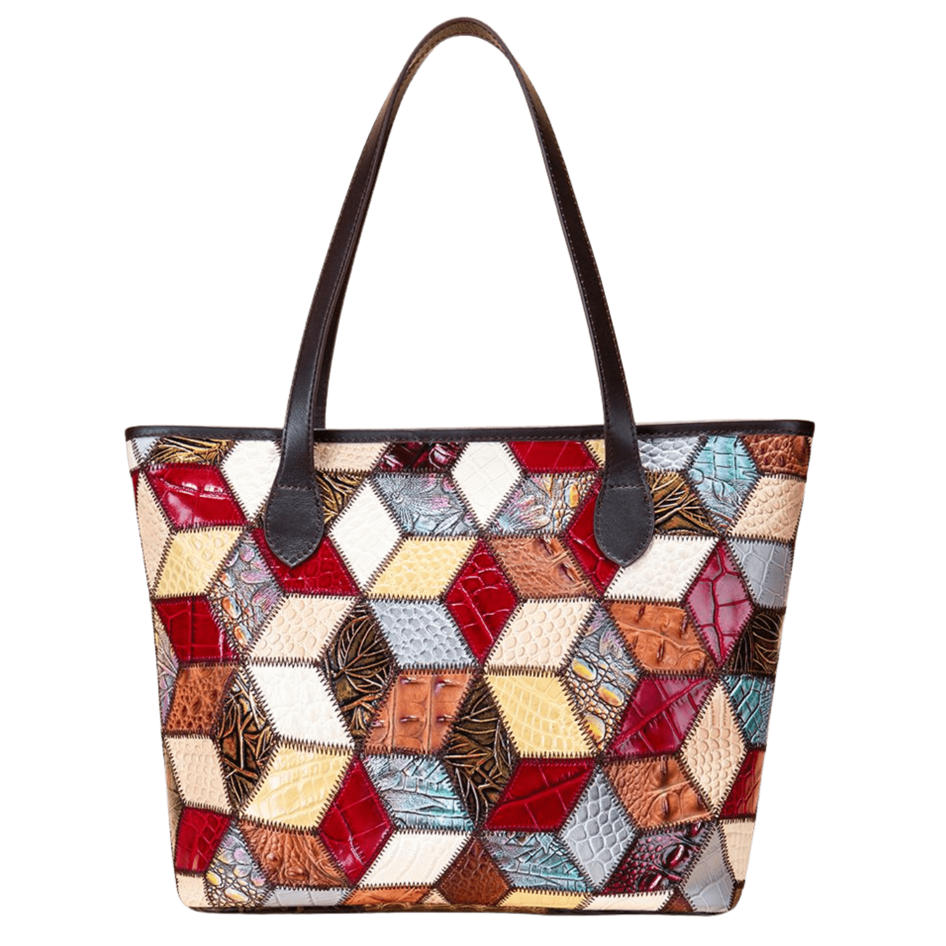 Women’s Genuine Leather Vintage Patchwork Tote Handbag - The Urbanex